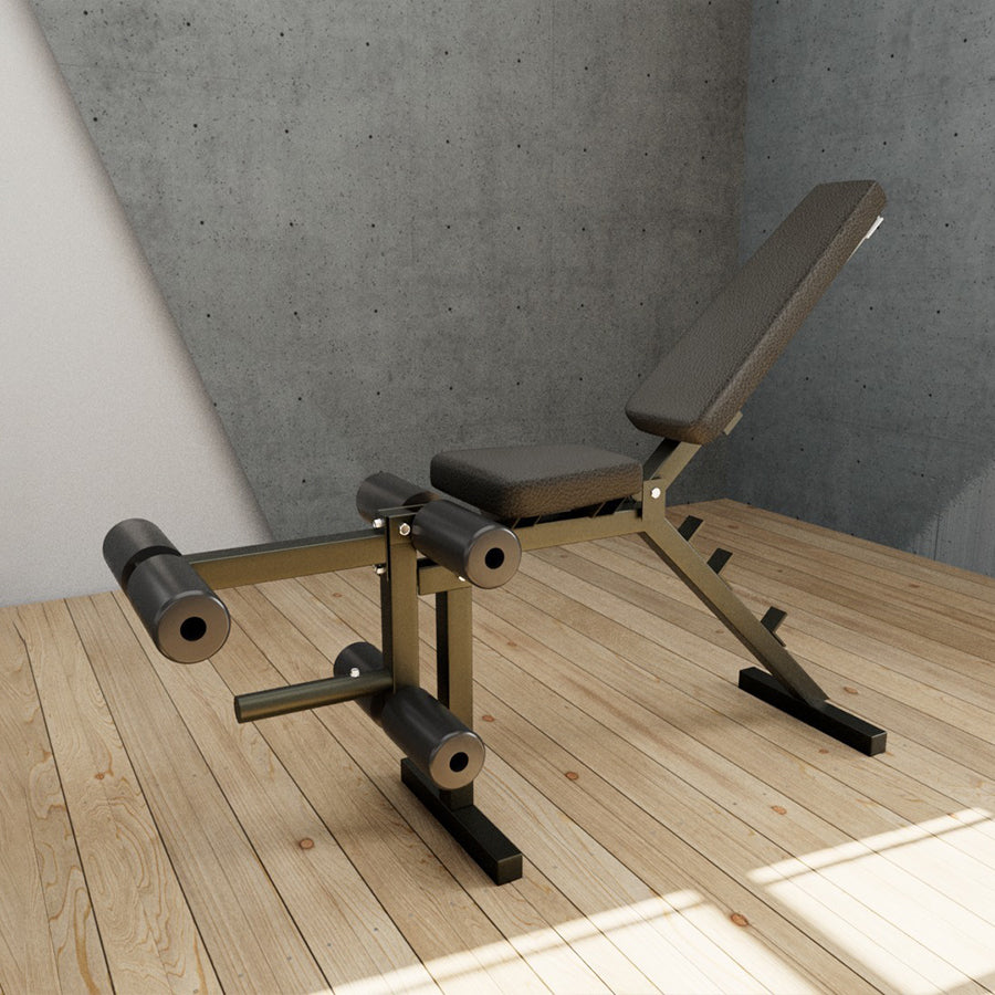 Banco Con Aditamento De Cuádriceps y Curl Femoral Acostado